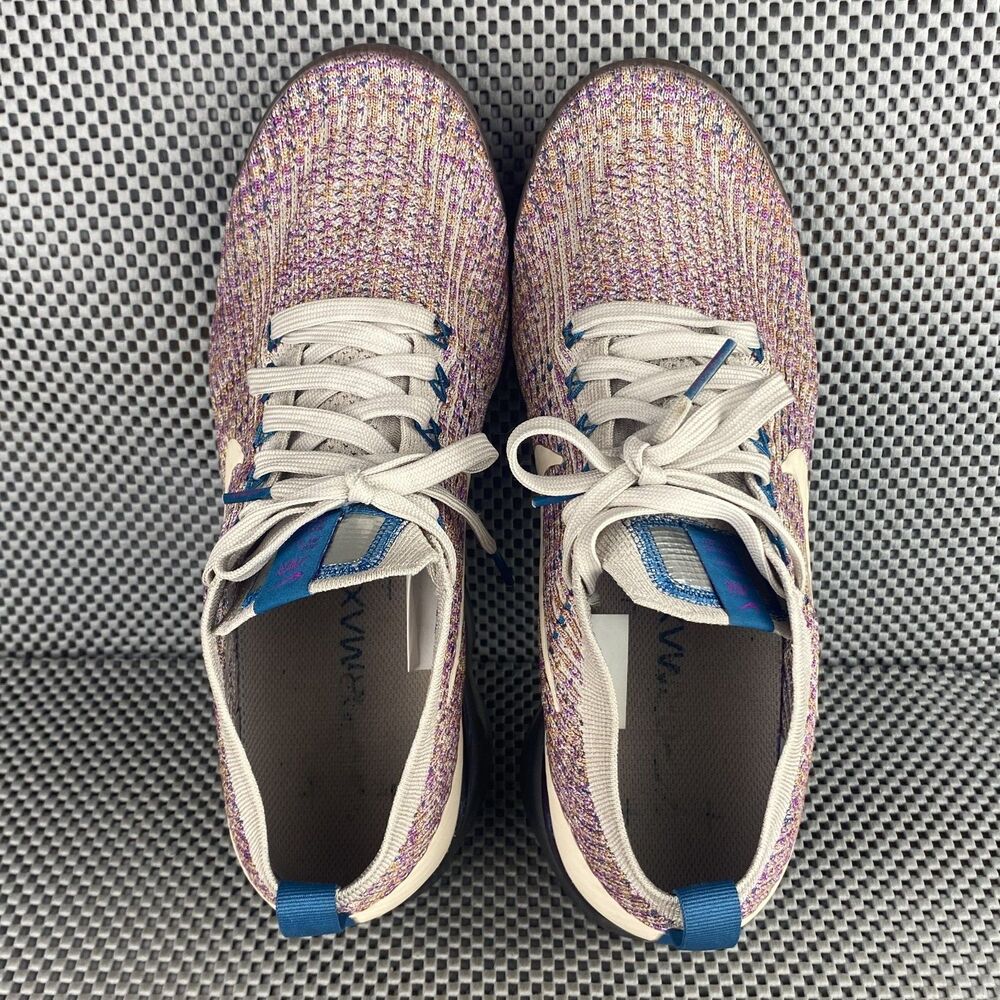 Nike Air VaporMax Flyknit 3 Running Shoes Womens 11 Cream Purple Logo Lace Up - Picture 6 of 12